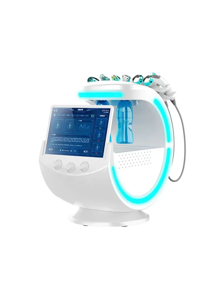 Máquina de cuidado facial multifunción 7 en 1: exfoliación de chorro de burbujas de oxígeno y agua, antienvejecimiento y análisis de la piel |   Dispositivo de belleza todo en uno