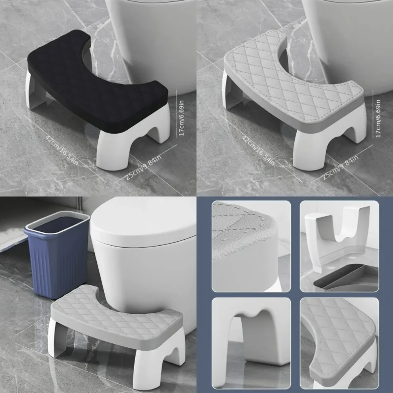 

Ergonomic Squatty Potty Stool - Waterproof, Adjustable, Comfortable, Space-Saving Toilet Foot Stool for Adults - Easy to Clean,
