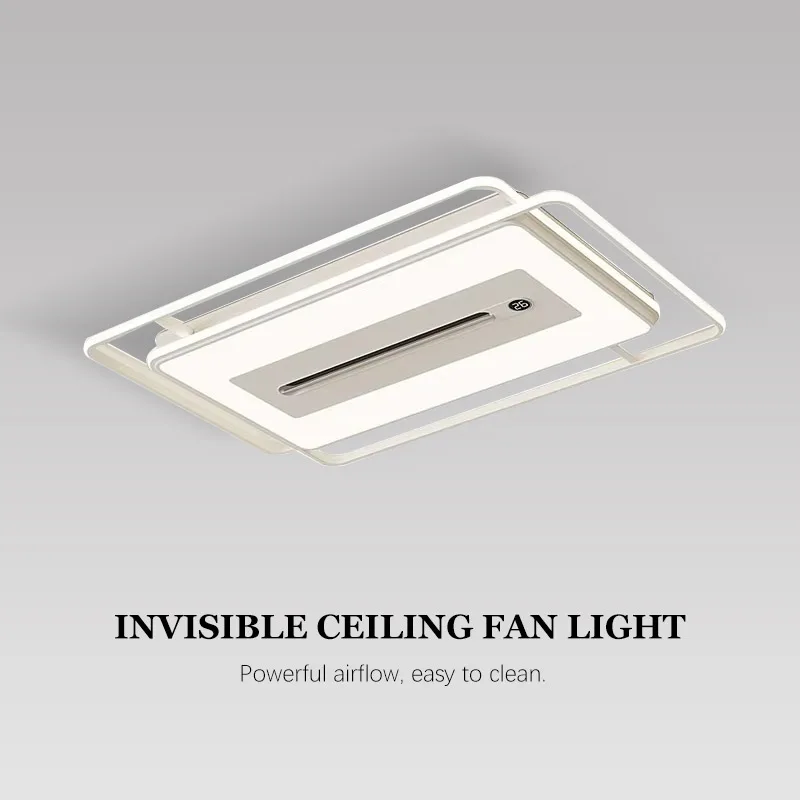 2026 New Silent Invisible Ceiling Fan Light — Modern Minimalist Design, Integrated LED Lamp, Suitable for Living Room & Bedroom