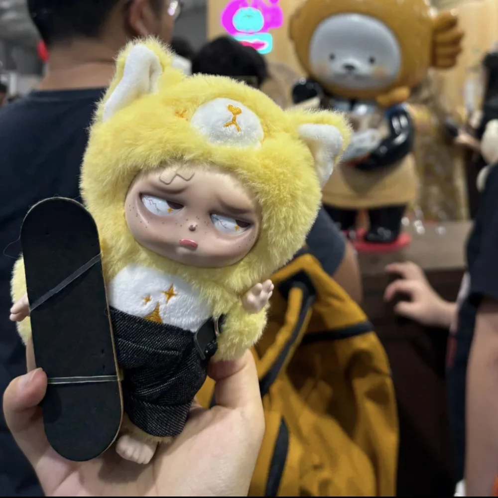 

Плюшевая кукла Matoys Grumpipi из серии "Давай досидимся до конца дня" с лисой на скейтборде, виниловая кукла с лицом, коллекционная художественная игрушка, персонализированный подарок на день рождения