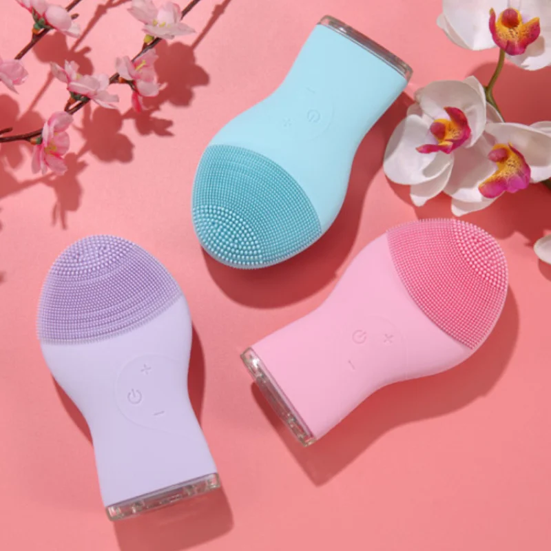 Electric Face Massage Silicone Facial Cleansing Brush Portable Wireless Waterproof Beauty Device