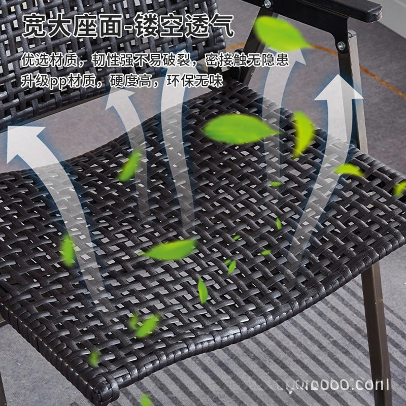 Cadeira dobrável doméstica com encosto de vime, varanda forte e durável, lazer, pode sentar e deitar ao ar livre, reclinável preguiçoso