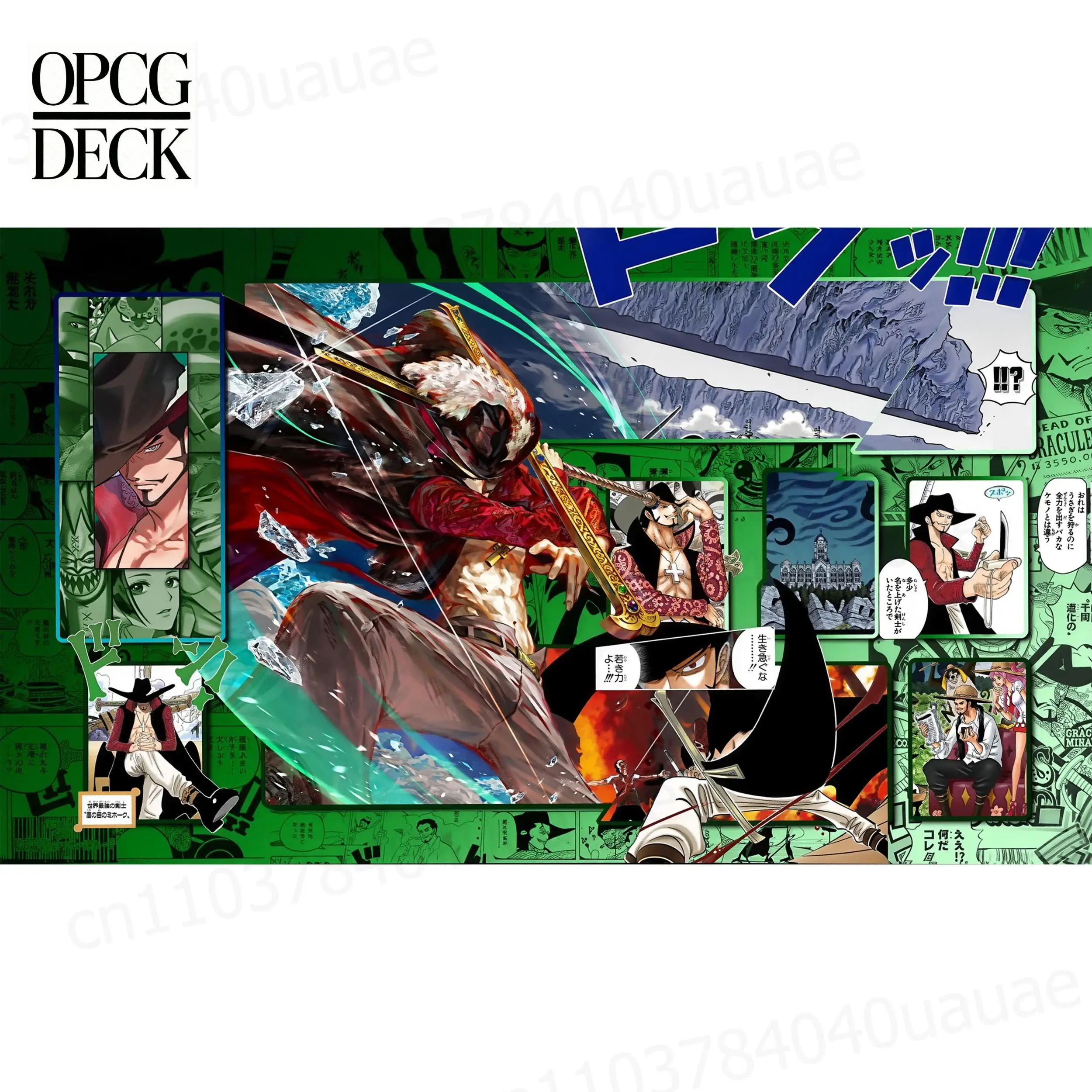 One Piece Opcg Playmat Card Game Dracule Mihawk Roronoa Zoro Shanks Anime Playmat High-Quality Card Game Mat 60*35Cm