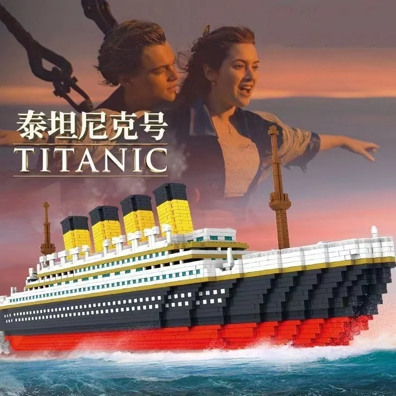 Titanic Ship Building Block Brinquedos, Barcos clássicos, Tijolos Decorações, Presente de Natal, Fã, 2023