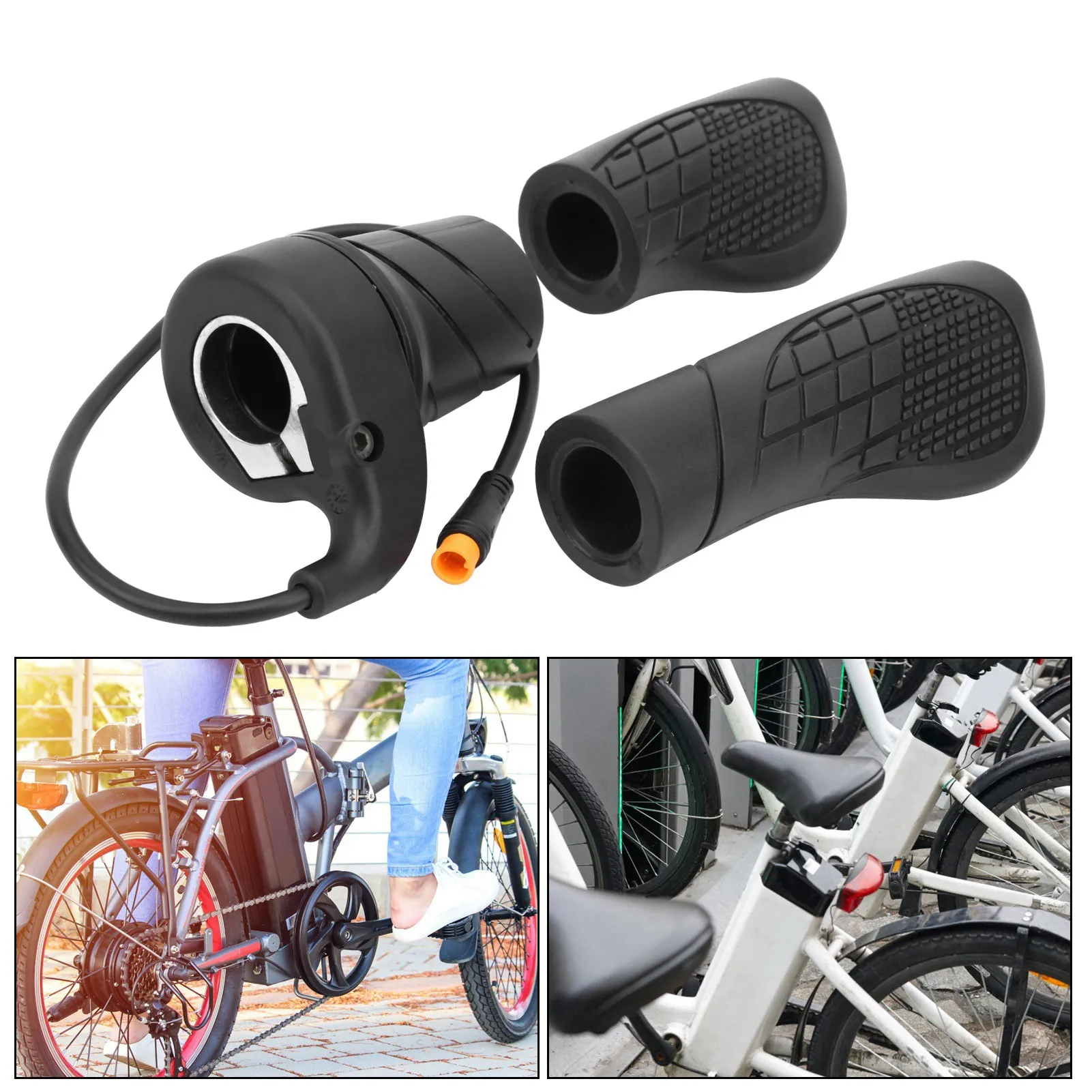 Electric Bike Half Twist Throttle Right Handle Throttle E-Bike Half Waterproof Connector for Electric Scooter Part