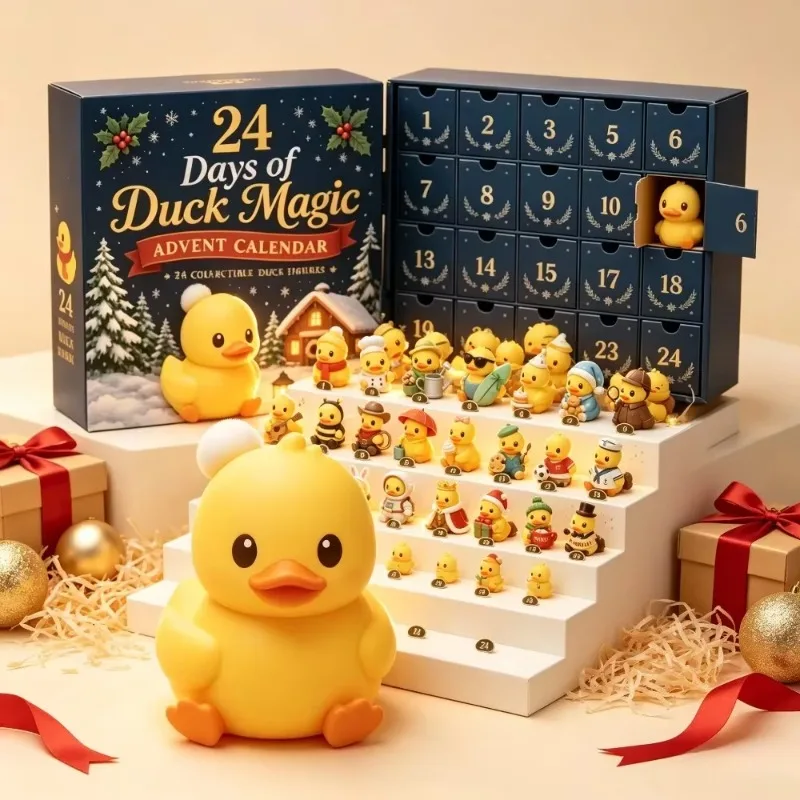 24 Days Christmas Advent Calendar, Rubber Duck Blind Box Xmas Gift