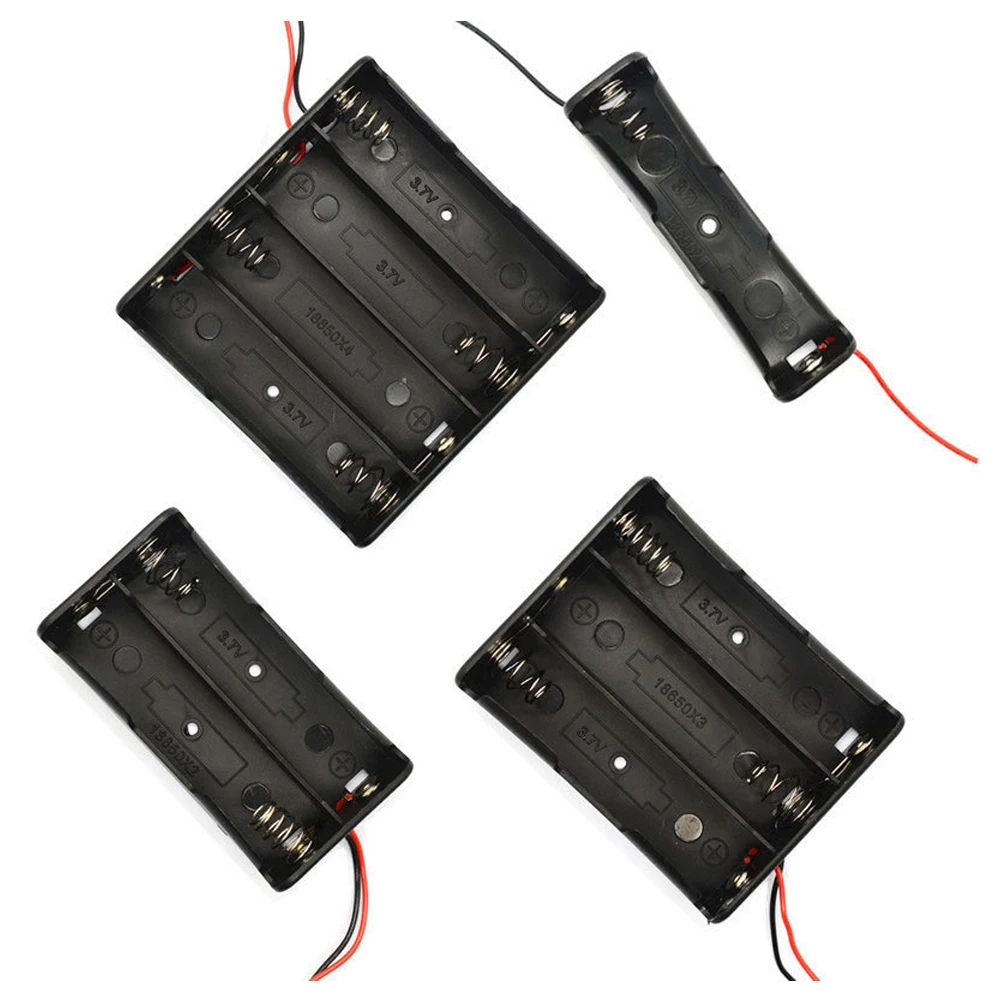 

1PC 18650 Battery Case 1/2/3/4 Slots Lithium Battery Holder with Wire Series Connected Battery Box