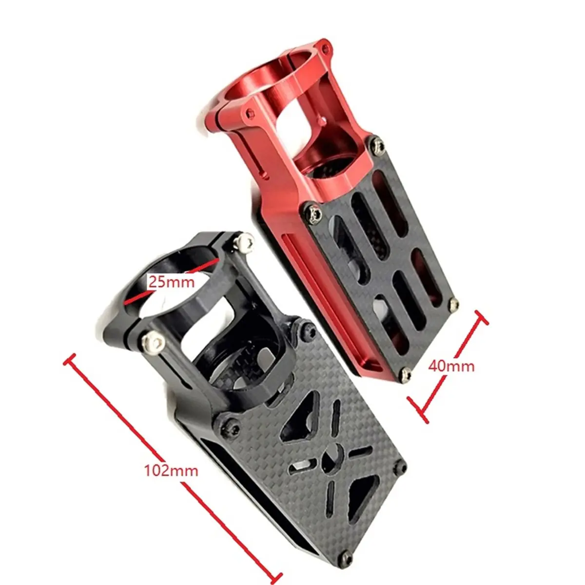 Base de montaje multimotor aleación de aluminio D25mm tubo de carbono adecuado negro