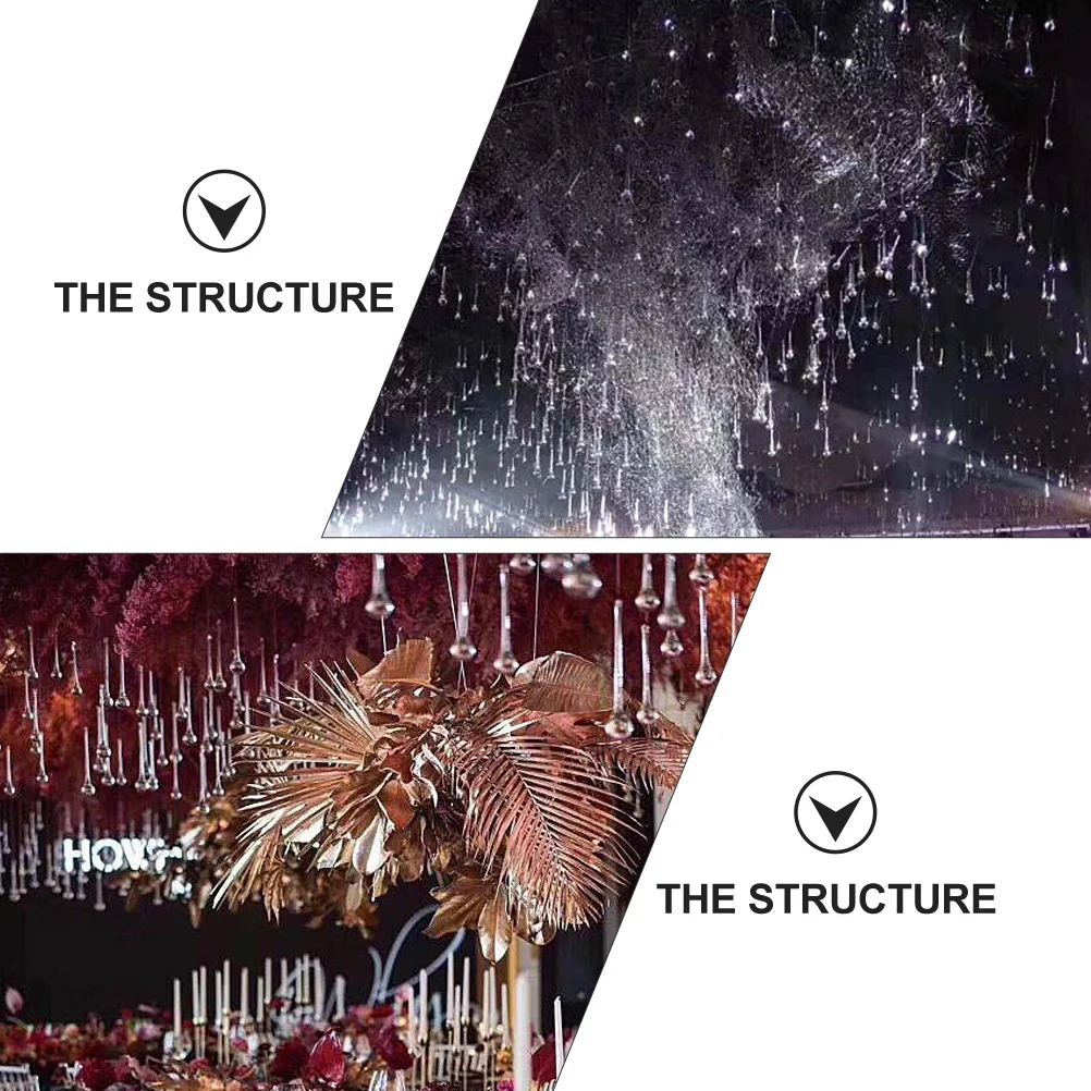 

12Pcs Hanging Raindrop Pendants Crystal Beads Decor for Wedding Reception Room Christmas Decoration Acrylic Faceted Sparkle