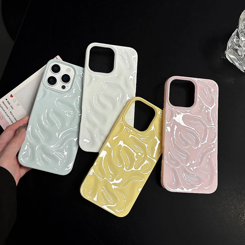 

Candy Color Case for iPhone 16 15 14 13 12 11 Pro Max Glossy Meteorite Pattern Silicone Soft Case for iPhone 16 15 14 Plus Cover
