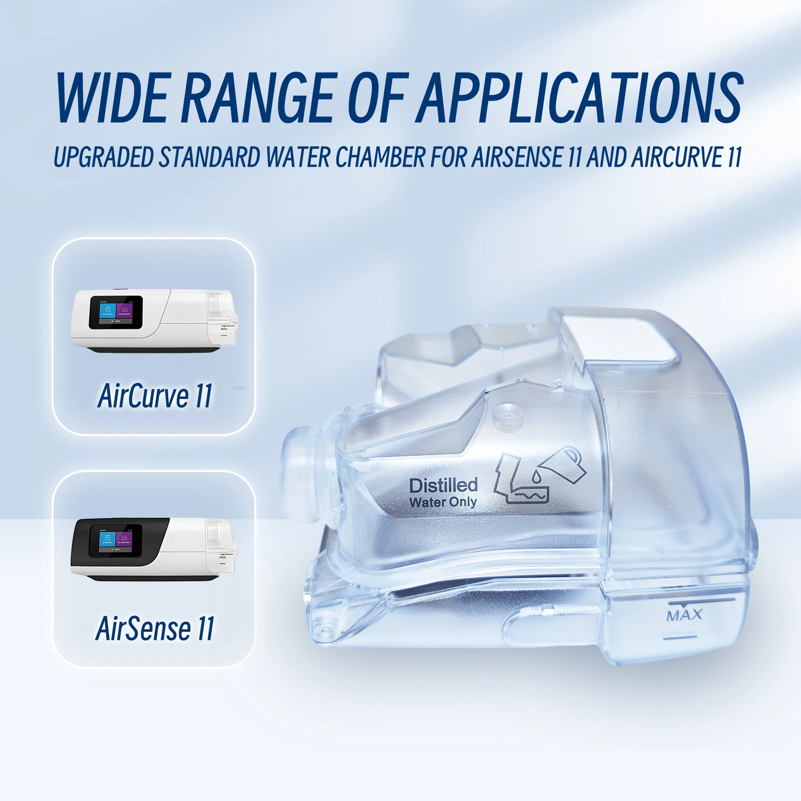 

Многоразовый резервуар для воды, совместимый с серой ResMed AirSense 11 — многоразовый контейнер для увлажнения воздуха