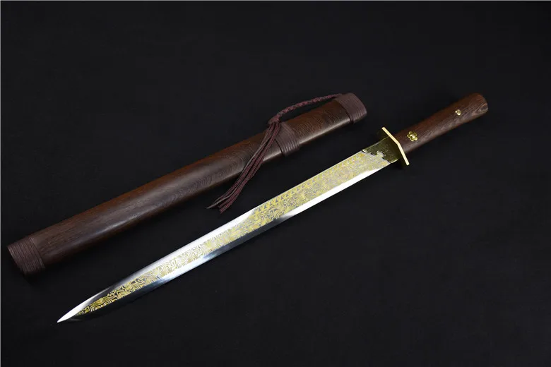 74cm long 1.1kg weight medieval steel real sword carved high manganese steel Chinese kung fu sword movie cold weapon katana