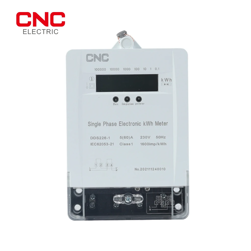 CNC DDS226-1 230V 50Hz Max 60A Class 1 Single-phase Electronic Energy Meter AC Active Energy High Quality