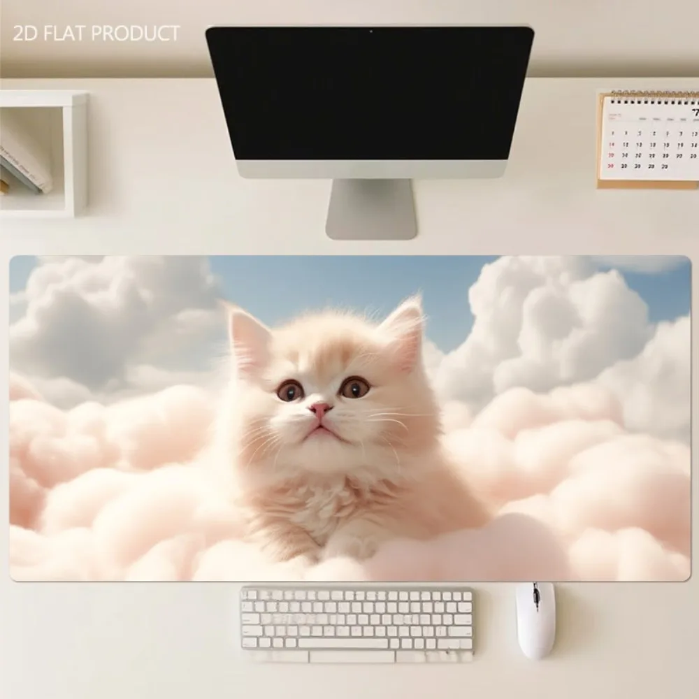 Cute little cat cloud table mat mouse pad cute cat pattern on the cloud accesorios para escritorio desk organizers and trays