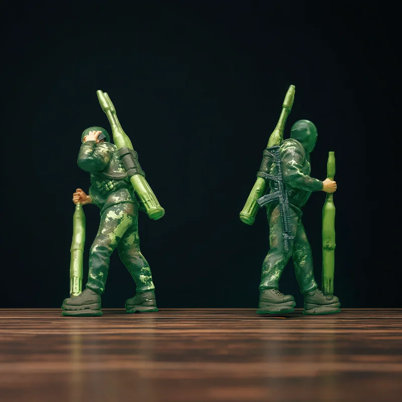 1:64 Soldati in resina Modello di stampa 3D Mitragliatrice pesante Artiglieria Razzo Action Figures Accessorio di scena fai da te in miniatura