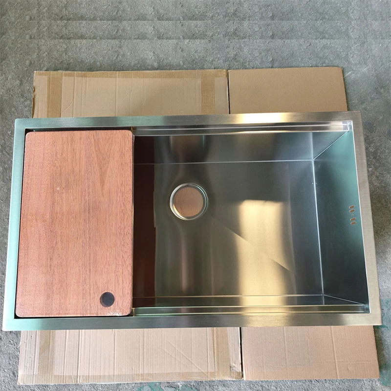 18 Gauge Stainless Steel Single Bowl Workstation Drop‑in Kitchen Sink With Sink Protector