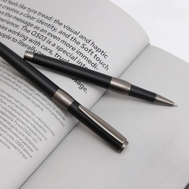 Black Matte Neutral Pen BZ6 Business Office Signature Ballpoint Pen for Men and Women Black 0.5mm Pens Core Metal Pens