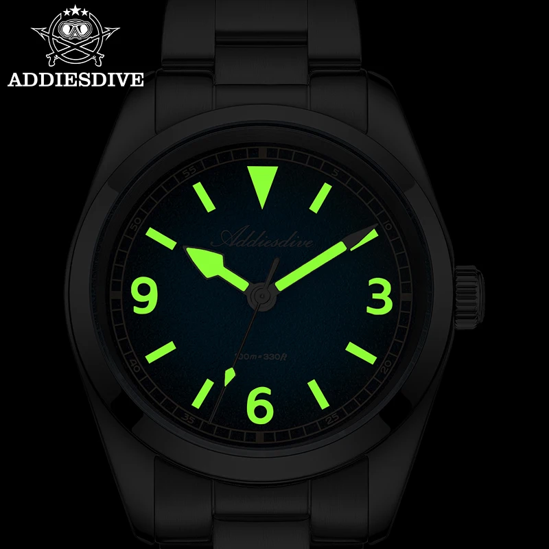 ADDIESDIVE Top Men's Waterproof Watch AD2554 Reloj Hombre Luminous Luxury Sapphire Glass 36mm Diving Elegant Man Quartz Watches