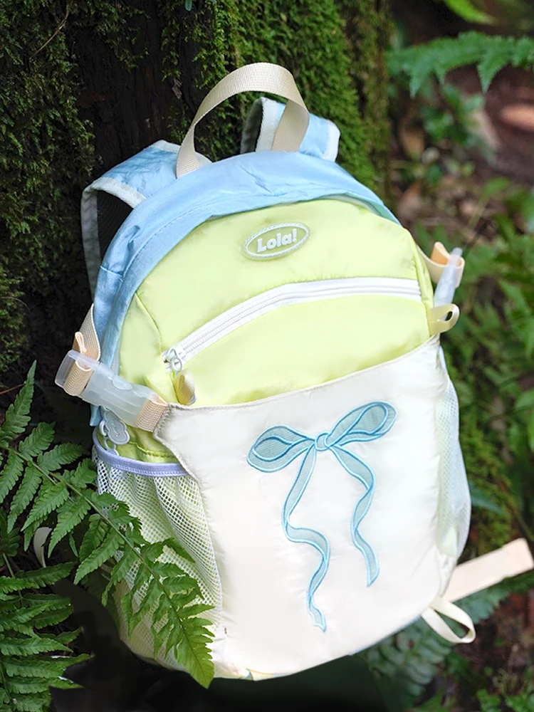 

Design Lightweight Outdoor Embroidered Hiking Backpack Short Trip Travel Small Bookbag Women's Double-Strap Rucksack
