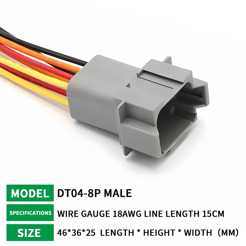 8 Pin DT04-8P DT06-8S Waterproof Connector with 15cm Cable - Heavy Duty Electrical Plug Socket for Car, Truck, Motorcycle & Boat T&I Online Store