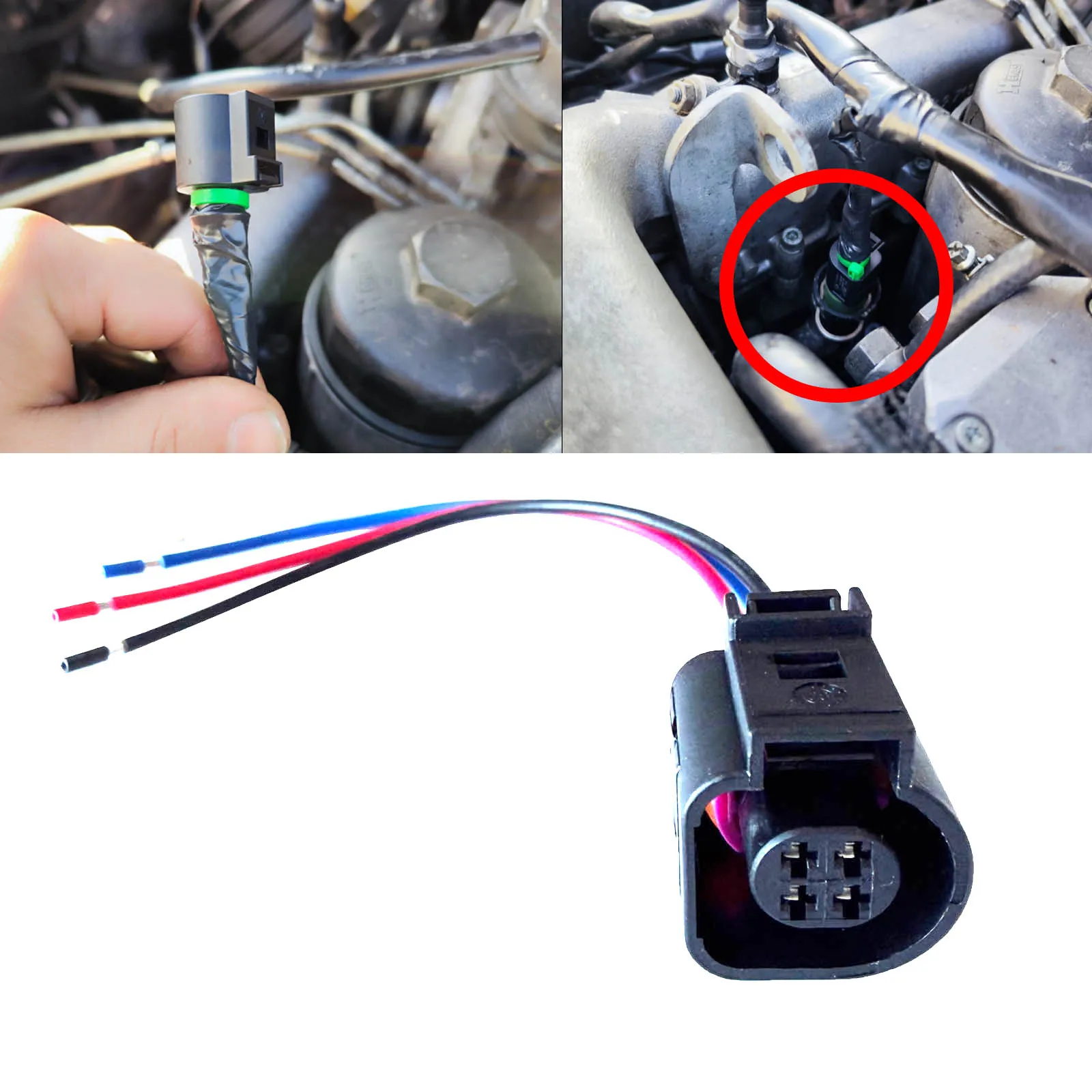 2Pcs 4-Pin Coolant Temperature Sensor Connector Waterproof Plug For Seat Altea Arosa Ibiza Leon Alhambra Replacement 4B0973712