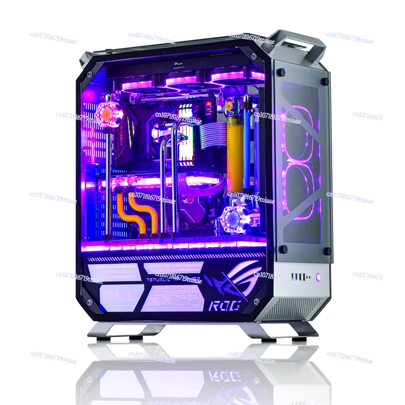 Aluminum alloy desktop computer host box split water-cooled game host box full tower side transparent DIY host ATX chassis