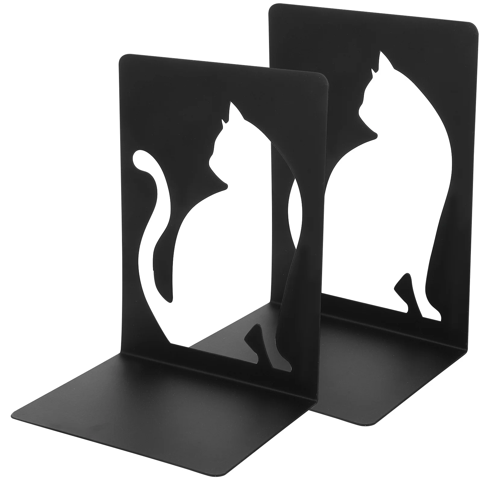 

2Pcs Metal Cat Bookends Study Book Holder Decorative for Shelves Heavy Duty Animal Bookends Metal Bookend