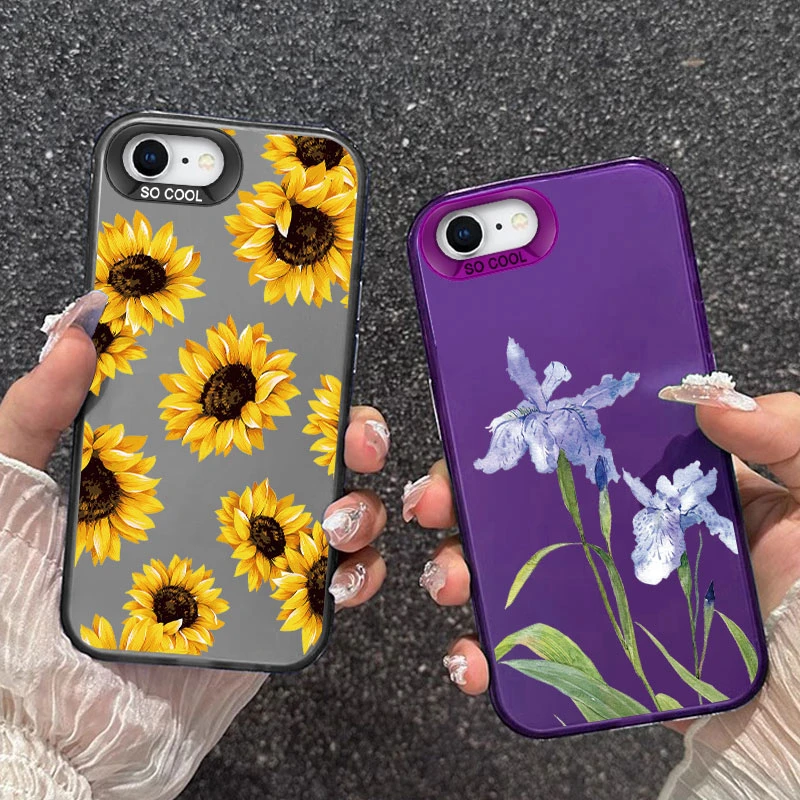 Luxury Flower Print Plant Phone Case For IPhone X 7 11 12 13 14 Pro Max Plus 12 13 Mini Shockproof Silicone Popular Soft Cover