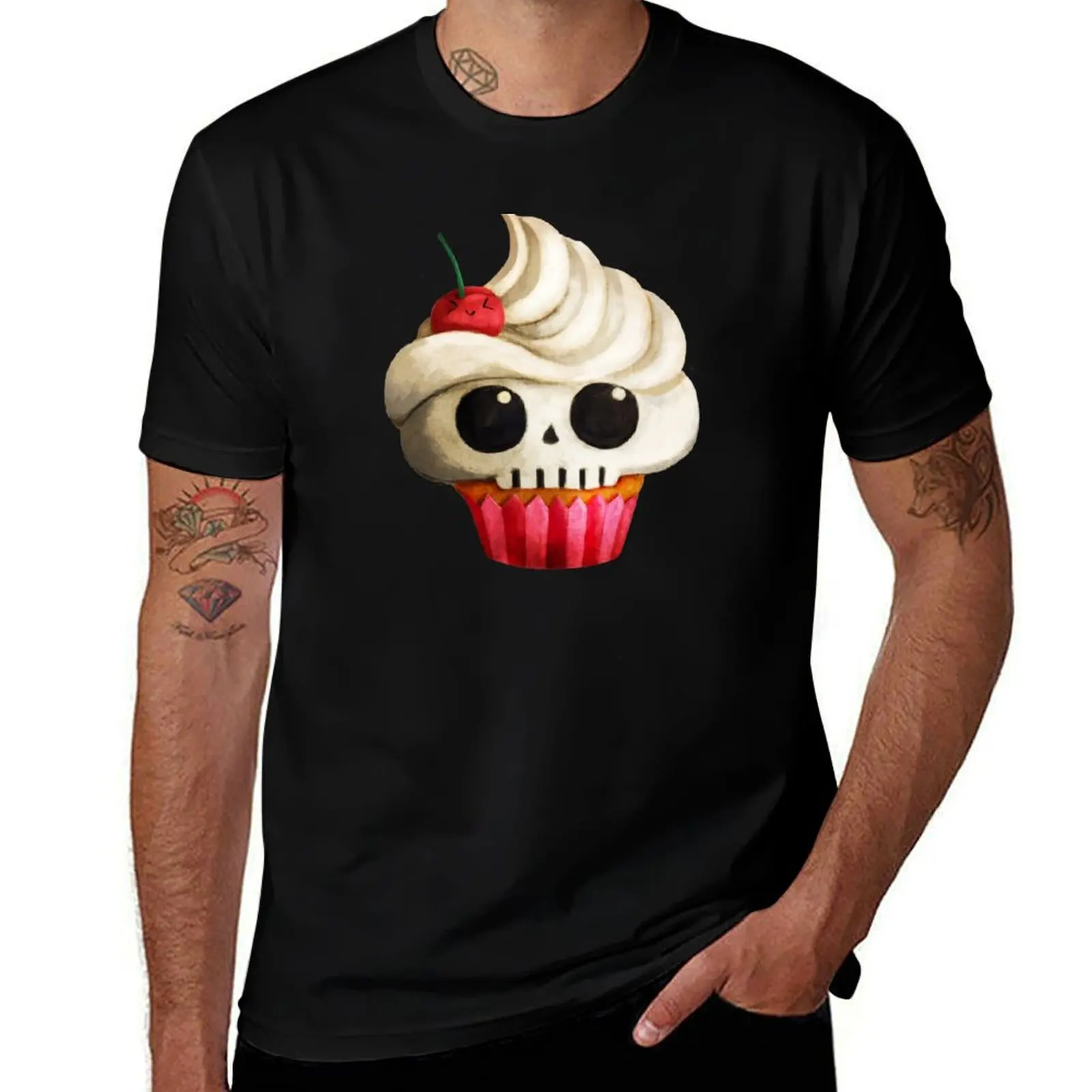 Delicious Skull Cupcake T-Shirt Work Utility Casual Tee Shirt T-Shirt