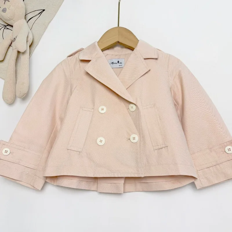 Girls' Windbreaker Spring and Autumn 2026 New Princess Style Baby Coat, Children's Long Sleeved Top Children's Cardigan