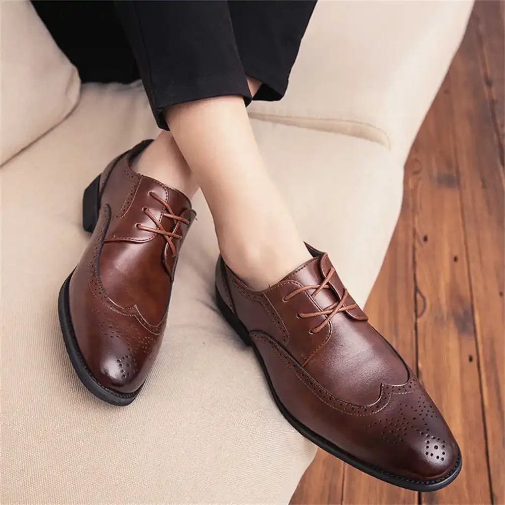 38-48 Normal Leather Elegant Mens Dress Shoes Beige Wedding Shoes Mocassin Man Sneakers Sport Casuals 2024new Comfortable