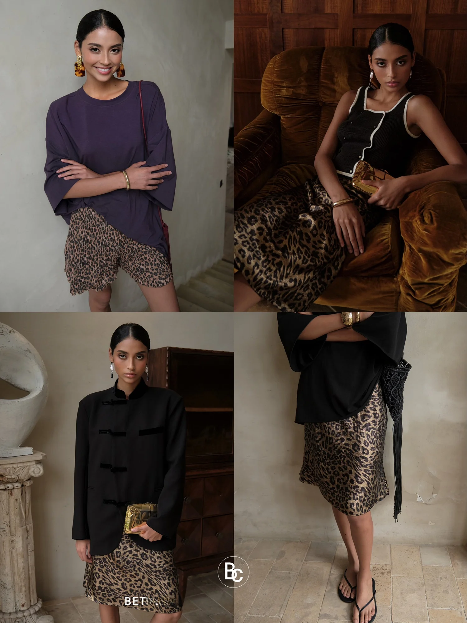 

Модная шелковая юбка-миди с леопардовым принтом от Betchow, свободного кроя, для повседневной носки, А-силуэт