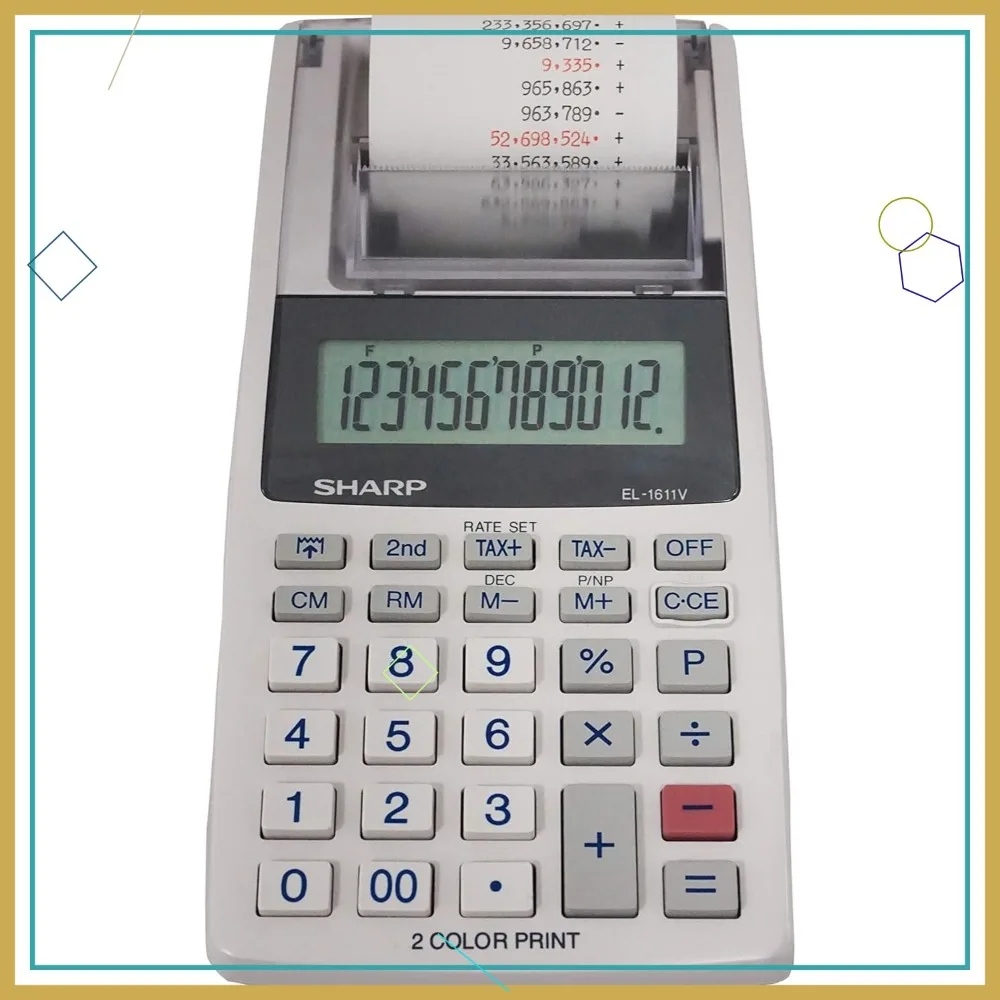 

Portable 12-Digit LCD Calculator with Two-Color Printer, Tax Functions, Battery Powered