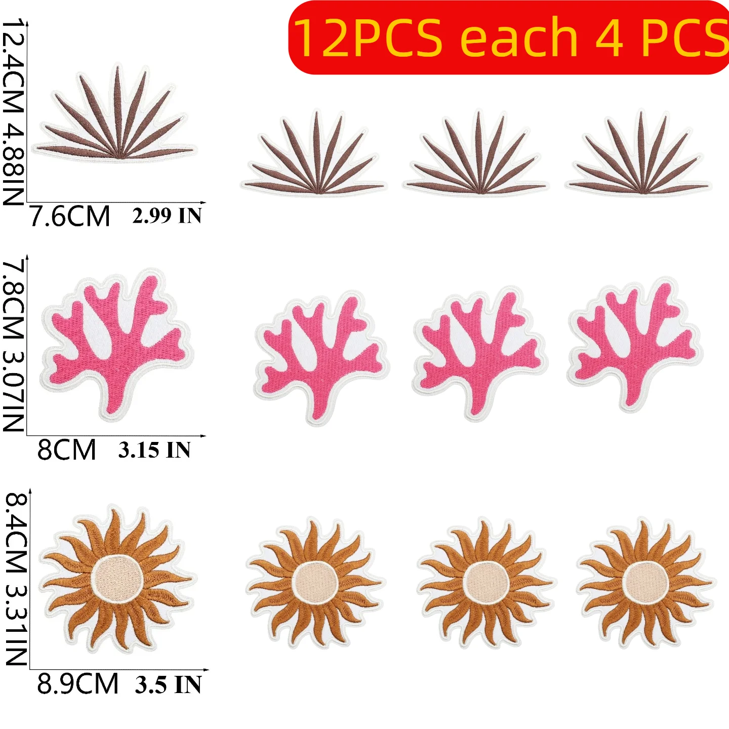 

10/12PCS Wholesale Art Garden Embroidery Cloth Patches Bohemian Wind Bag Decorative Patch Sun Embroidery Chapter Devil's Eye