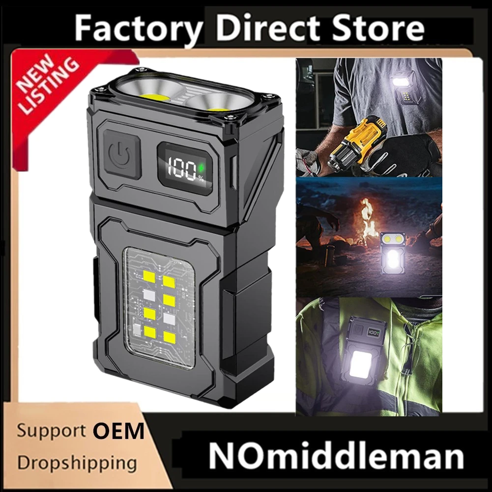 

Новинка 2026: Многофункциональный COB-фонарь с регулируемым углом, светодиодный уличный фонарь, портативный брелок-фонарик, магнитный кемпинговый сигнальный фонарь