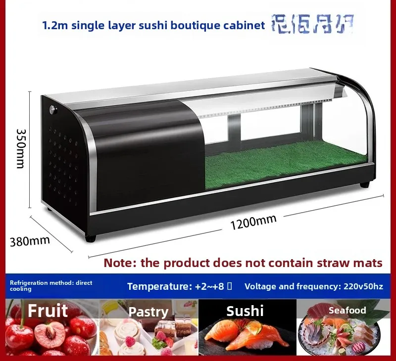 JX-17 countertop sushi refrigerated display cabinet sashimi fresh fruit dessert cabinet
