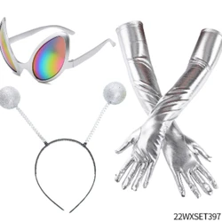 Alien party dress up various colors of round ball hair buckle and alien glasses and other accessories suitable for men and women