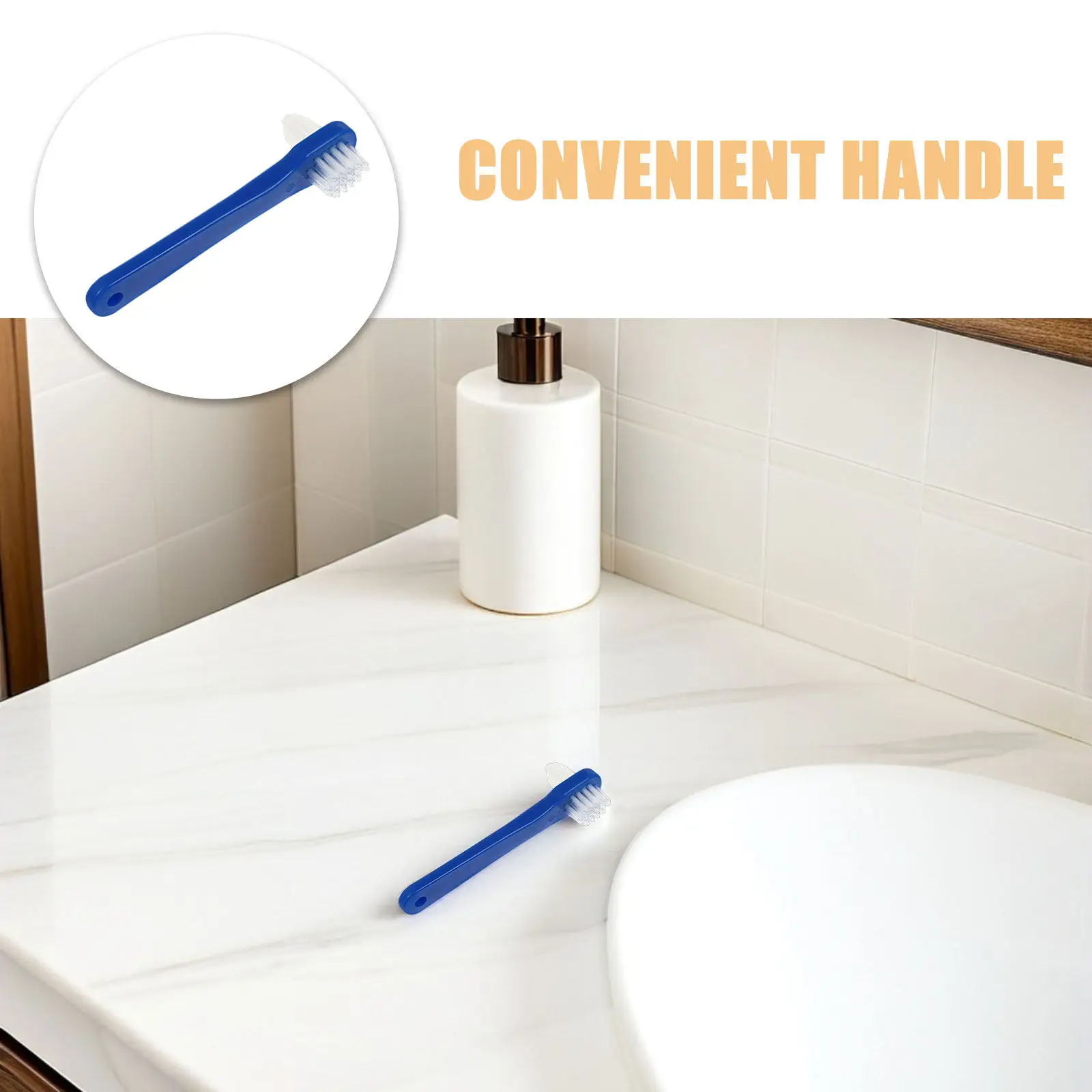 4Pcs Dual Heads Denture Toothbrushes Portable Compact Denture Cleaning Brush Ergonomic Design Safe Gentle Effective Cleaning
