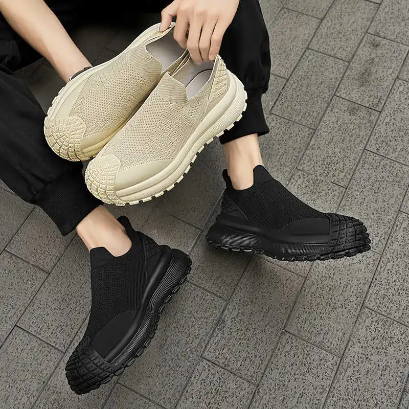 

Мужские повседневные ботинки без каблука на платформе, ботинки на шнуровке, ботильоны, спортивные кроссовки, последние игры в высокие технологии Sapato