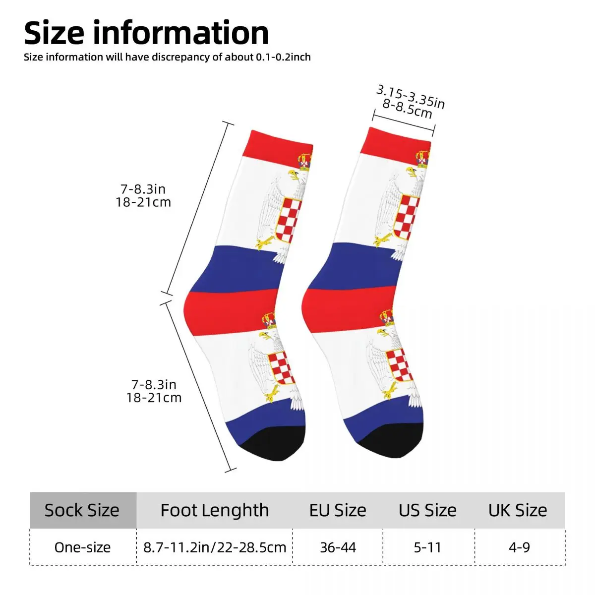 Croatia Flag Tapestry Kawaii Socks Shopping Cartoon Pattern Socks