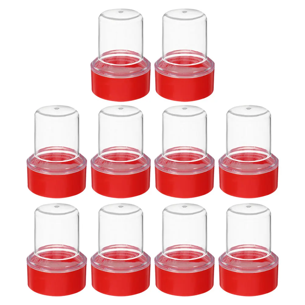

10 Pcs Stamp Box Clear Storage Containers Plastic Seals Office Holder Stamper Case Tool
