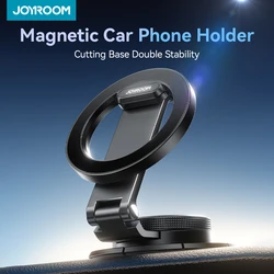 Joyroom Magnetic Car Phone Holder All Metal Cutting Base Folding Car Phone Mount Strong Magnet Dashboard Phone Holder For iPhone