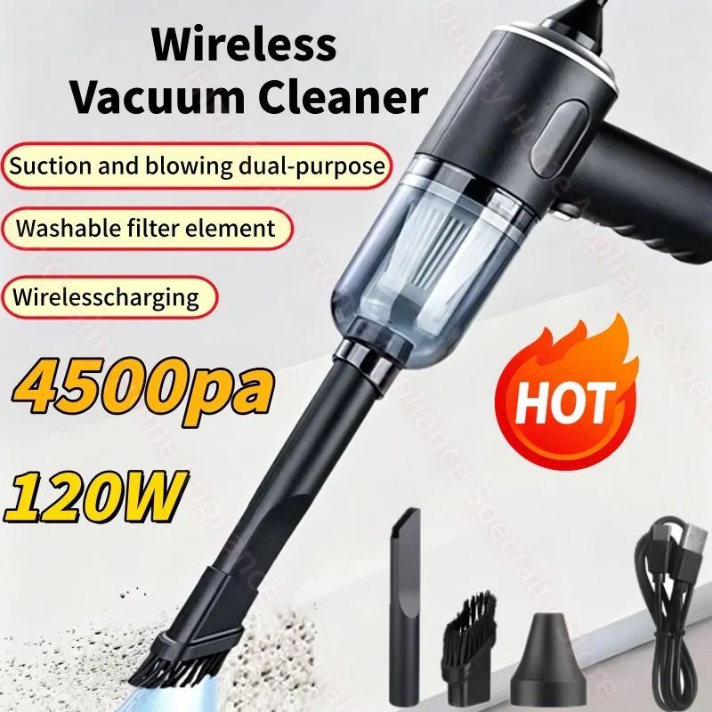 Wireless Handheld 2 In 1 Car Vacuum Cleaner Suction Blow Mini Portable Cleaning Device Strong Suction Vacuum Blower For Car