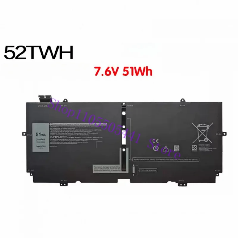 52TWH X1W0D Laptop Battery for Dell XPS 13 7390 2-in-1 9310 2-in-1