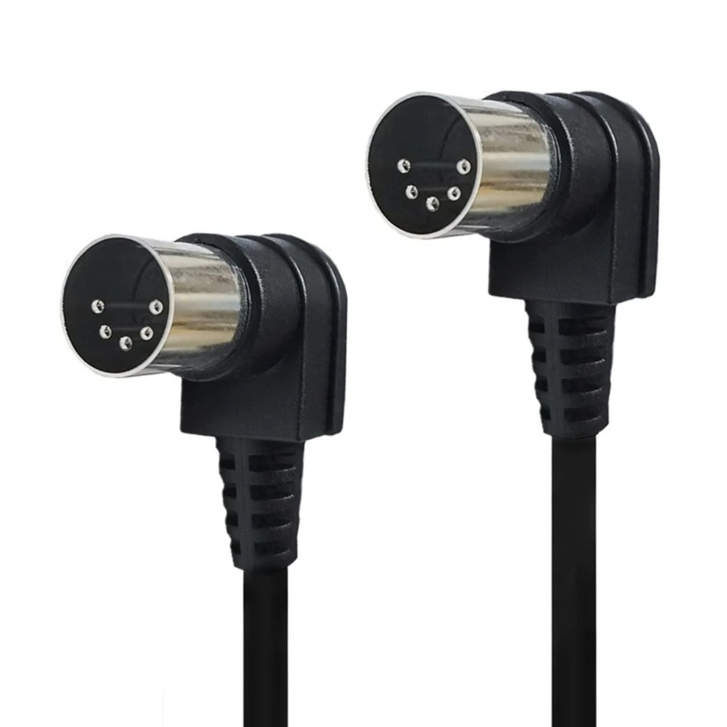 5-Pin MIDI Cable 90 Degree DIN Socket Connector Male Plug to Plug Cable Cord 1m 1.5m 3meter