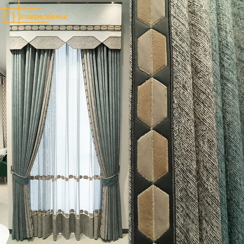 

High-grade simple modern curtains living room bedroom study shading custom bay window light luxury new Chinese style Nordic