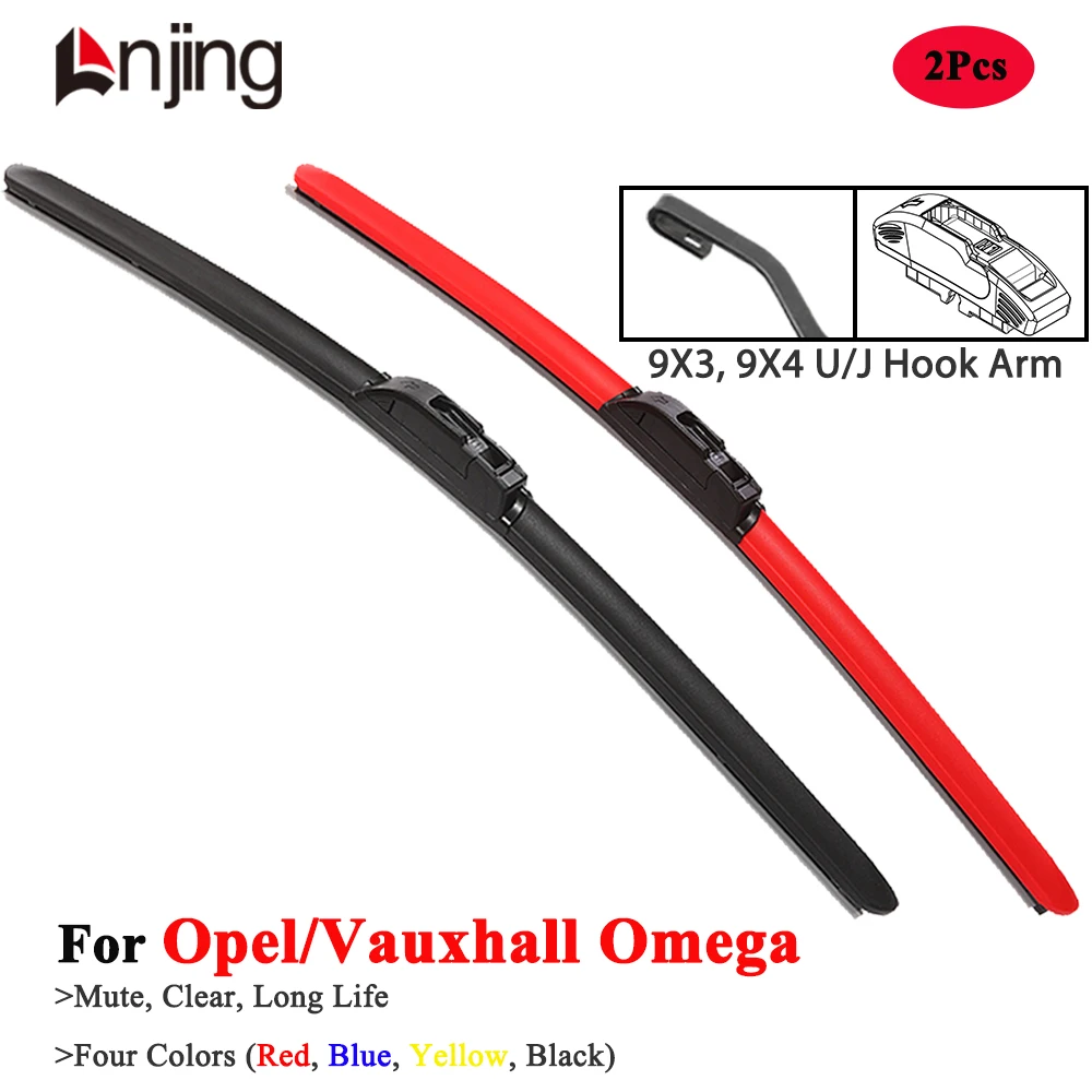 

LNJING Colorful Windshield Wiper Blades For Opel Vauxhall Omega A B 1987 1994 1996 1999 2000 2001 2002 2003 2004 Car Accessories