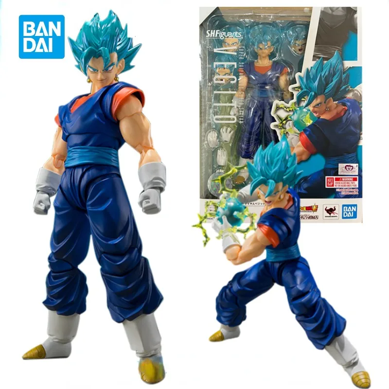 In Stock Bandai Original Dragon Ball SHF Blue Vegetto 2.0 Super Saiyan God  Anime Action Figure Collectible Model  Holiday Gifts