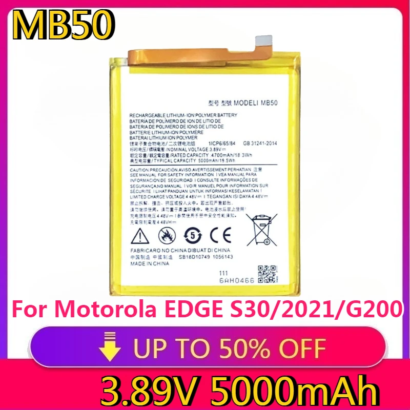 

New High quality MB50 BATTERY For Motorola EDGE S30/2021/G200 XT2175-2 Repair Part High Capacity Mobile Phone Batteries