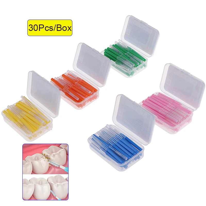 30 Teile/schachtel Interdentalbürsten Gesundheit Pflege Zahn Interdentalreiniger Kieferorthopädische Dental Zähne Pinsel Oral Hygiene Werkzeug